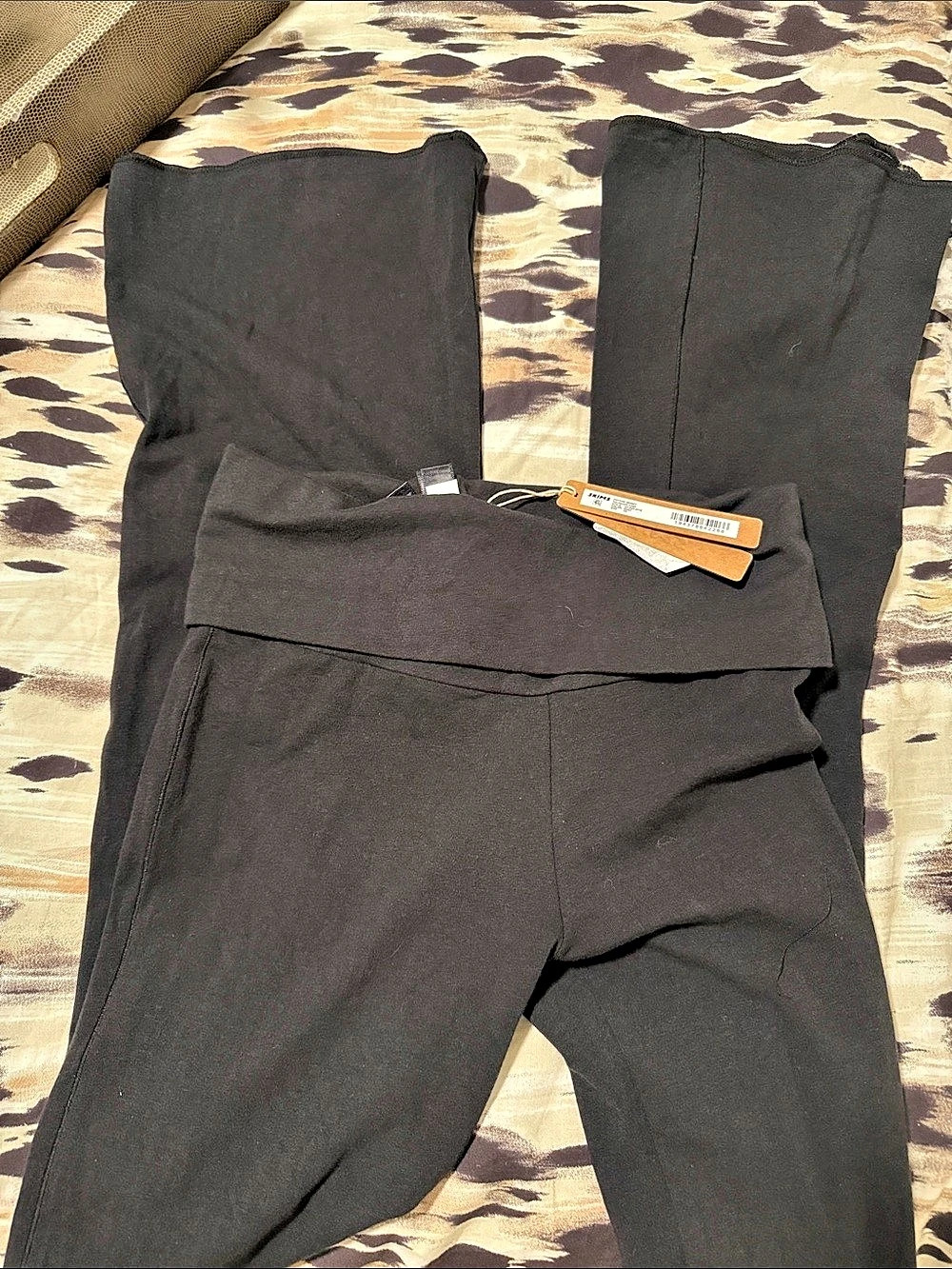 SKIMS Cotton Jersey Foldover Pant Black Size XS NWT